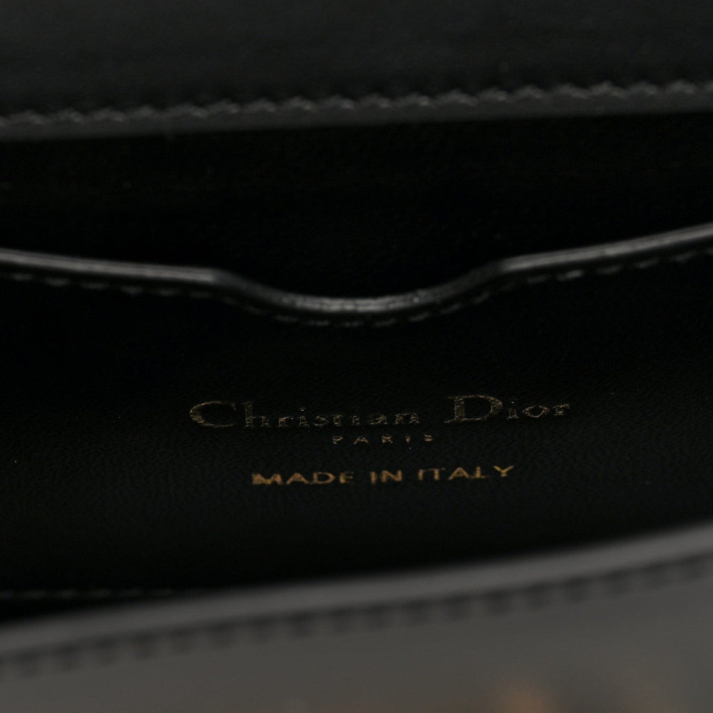 Christian Dior Smooth Calfskin Micro 30 Montaigne Flap Bag Black