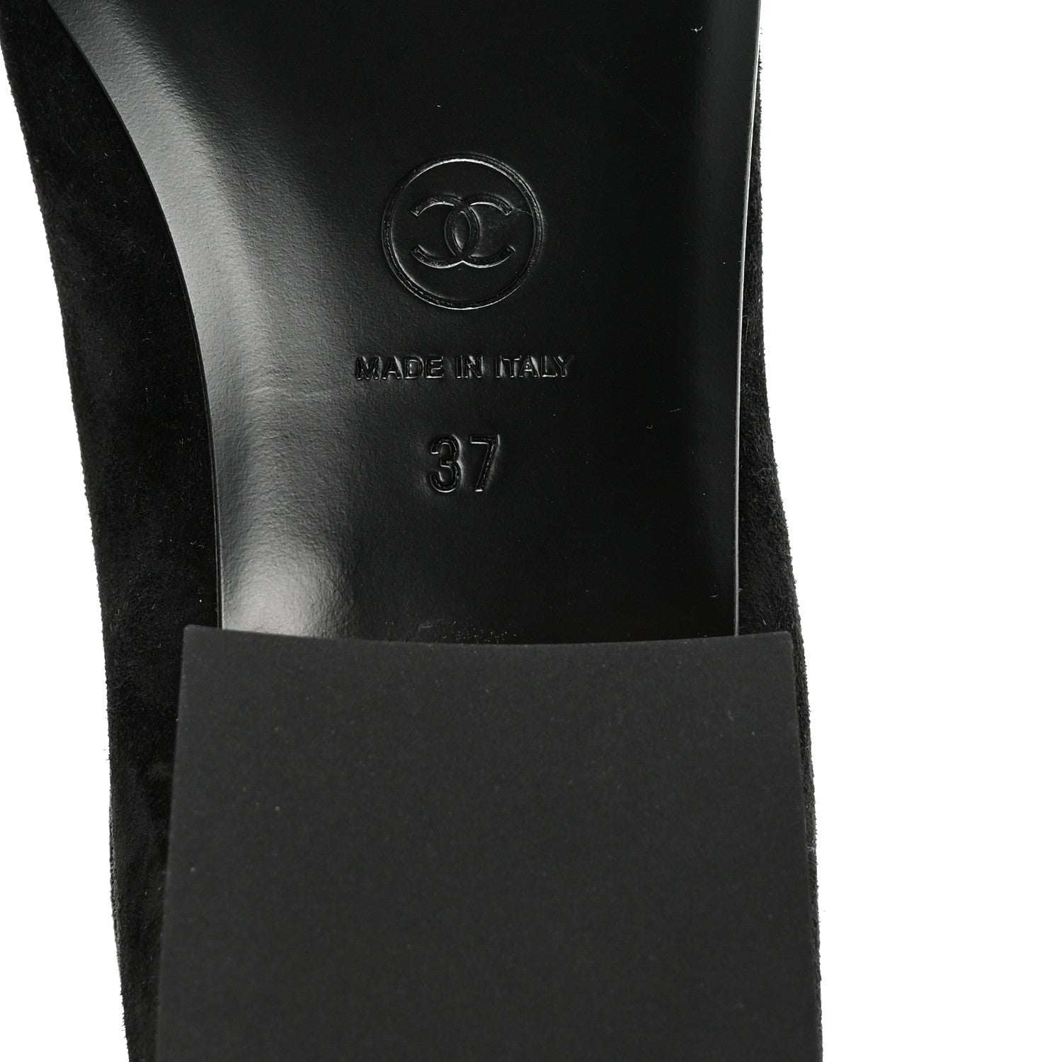 Chanel Suede Patent Cap Toe CC Mary Jane Flats 37 Black