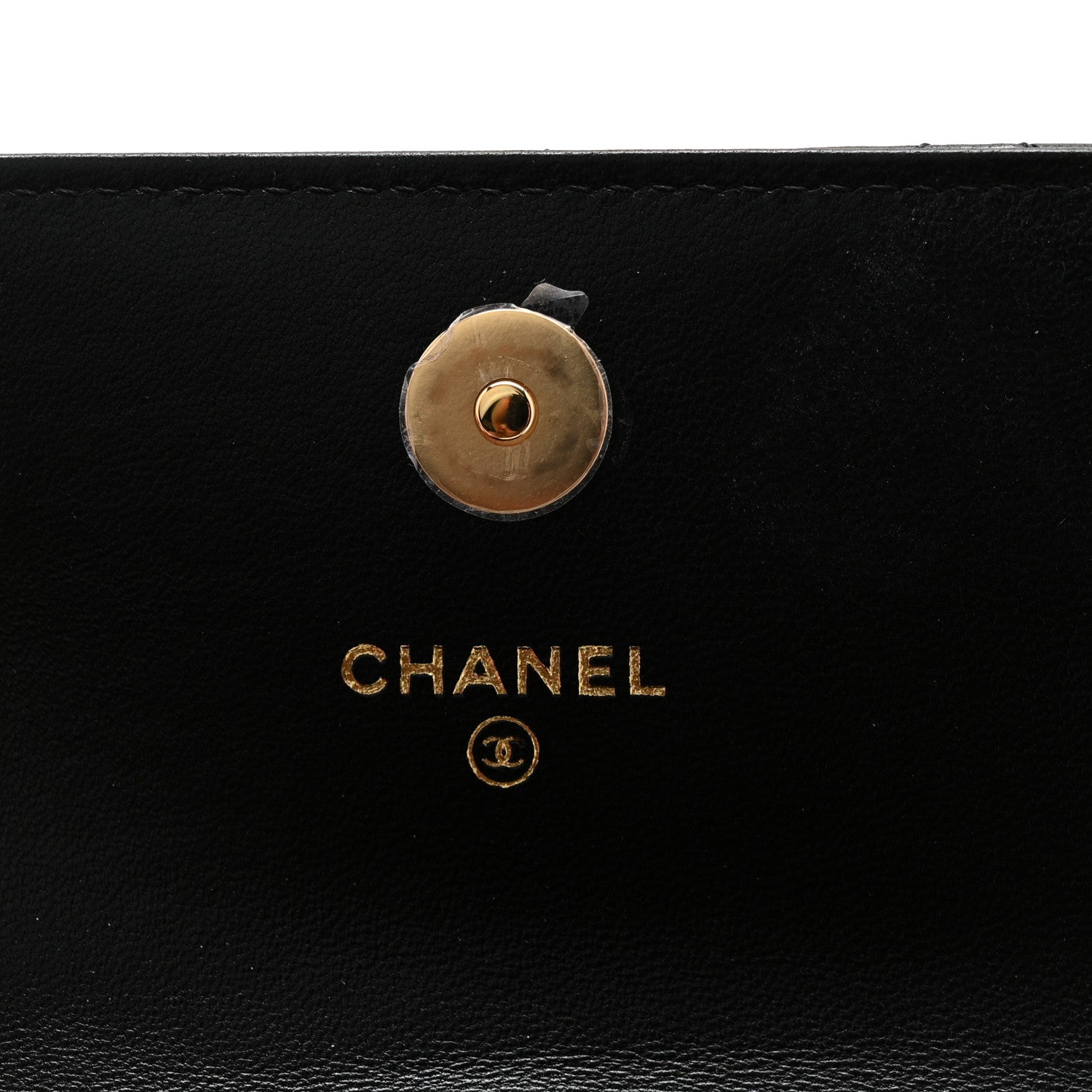 Chanel Lambskin Quilted CC Hook Card Holder Black