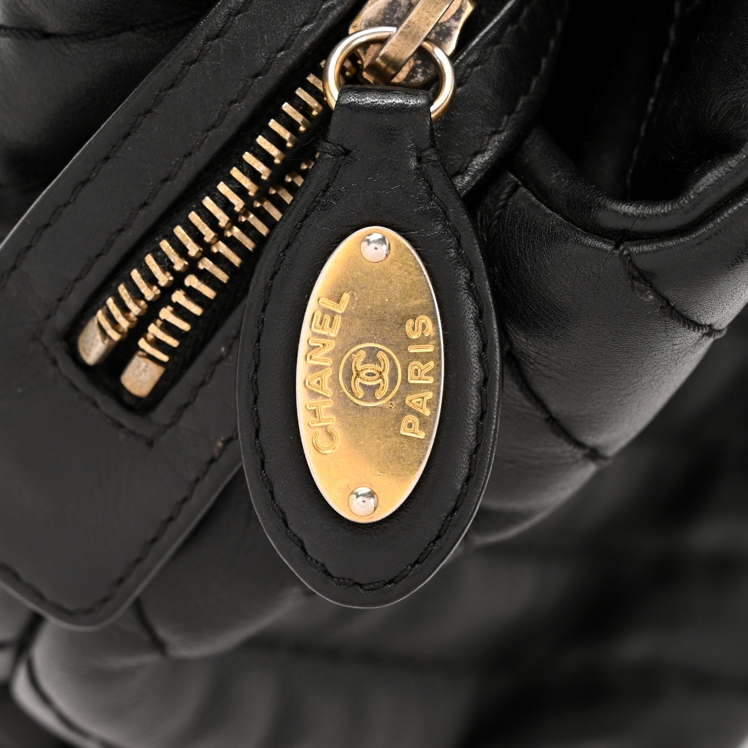 Chanel Calfskin Chevron Quilted Surpique Tote Black