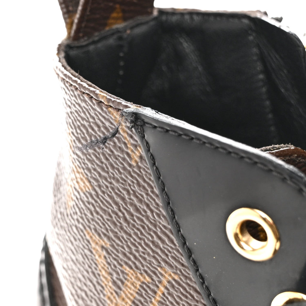 Louis Vuitton Patent Calfskin Monogram Star Trail Ankle Boots 36 Black