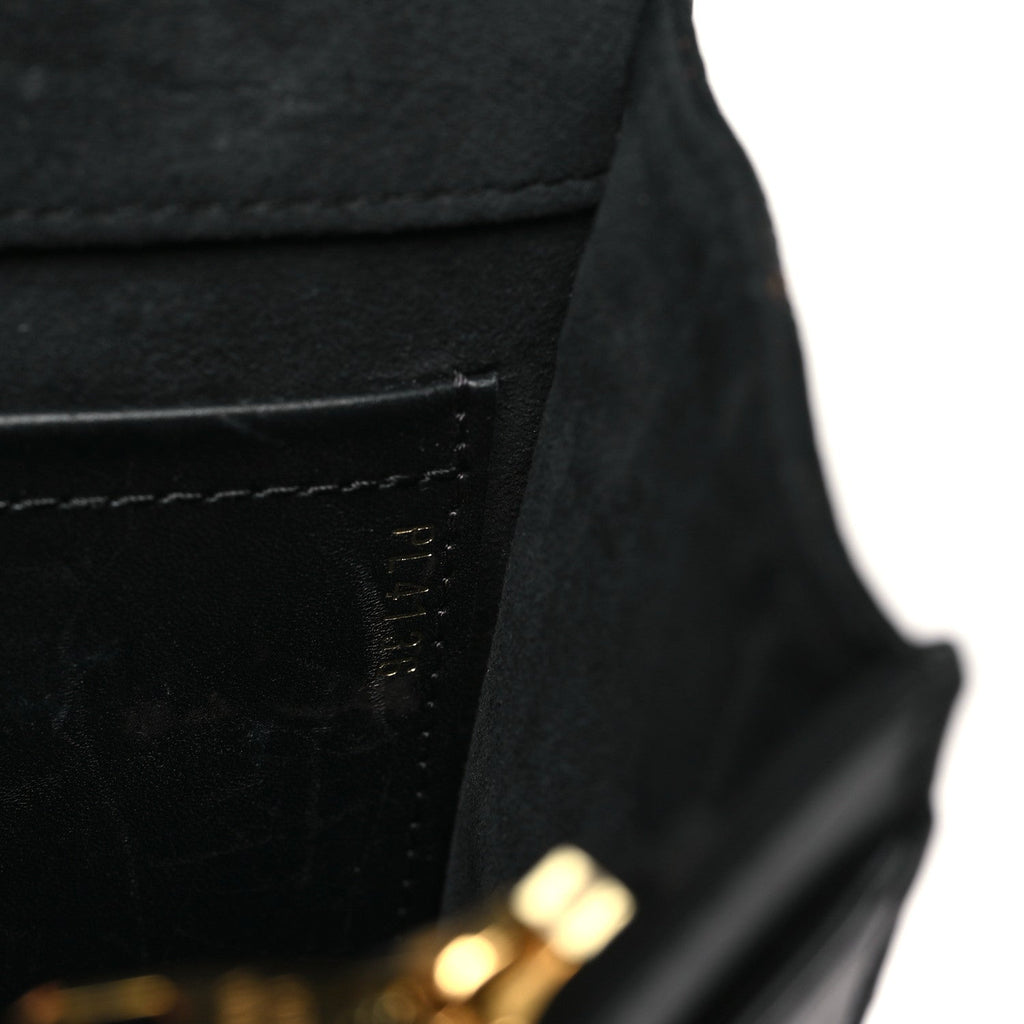 Louis Vuitton Calfskin Airy V Embossed Pochette Chain Louise GM  Black
