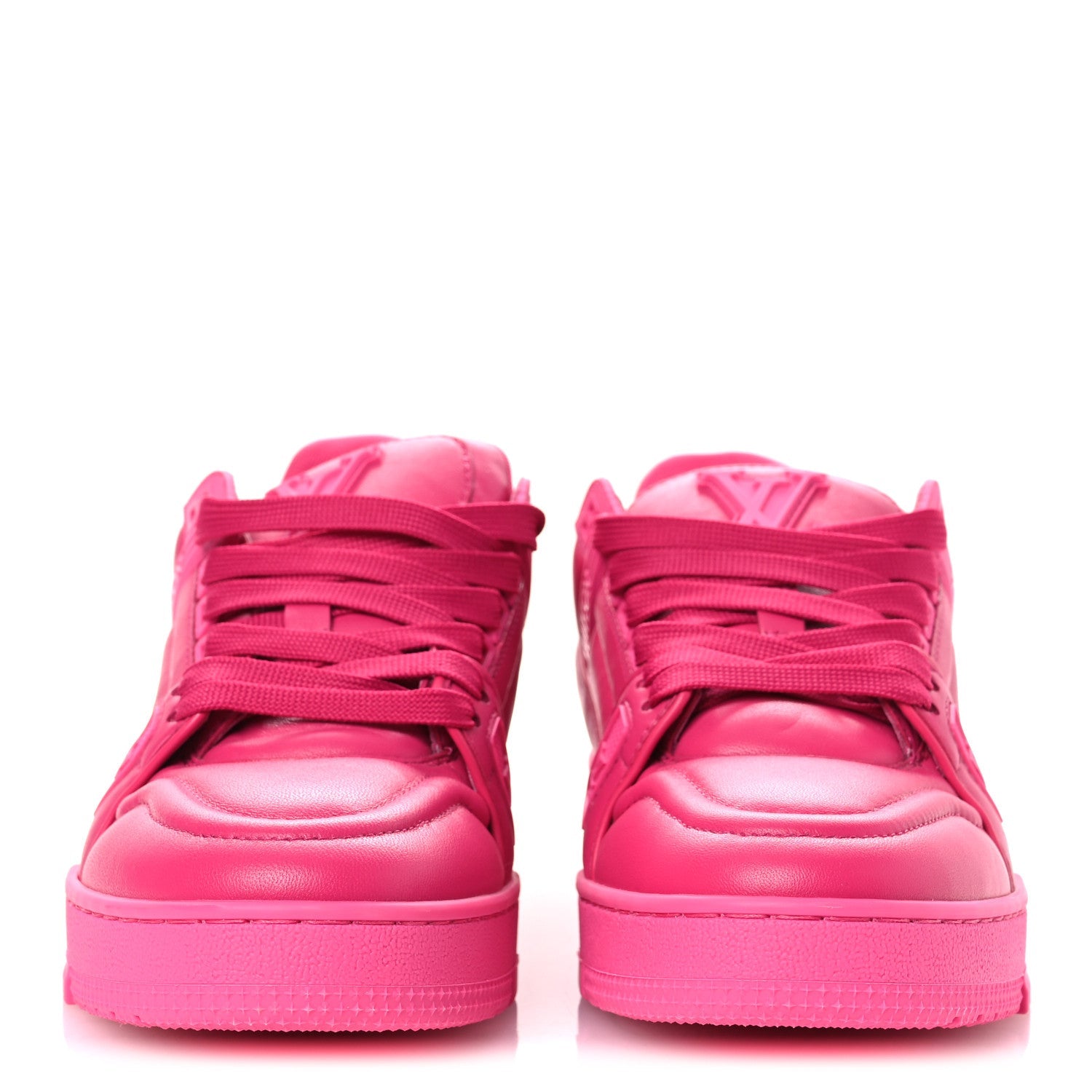 Louis Vuitton Calfskin Womens LV Trainer Sneakers 37 Hot Pink
