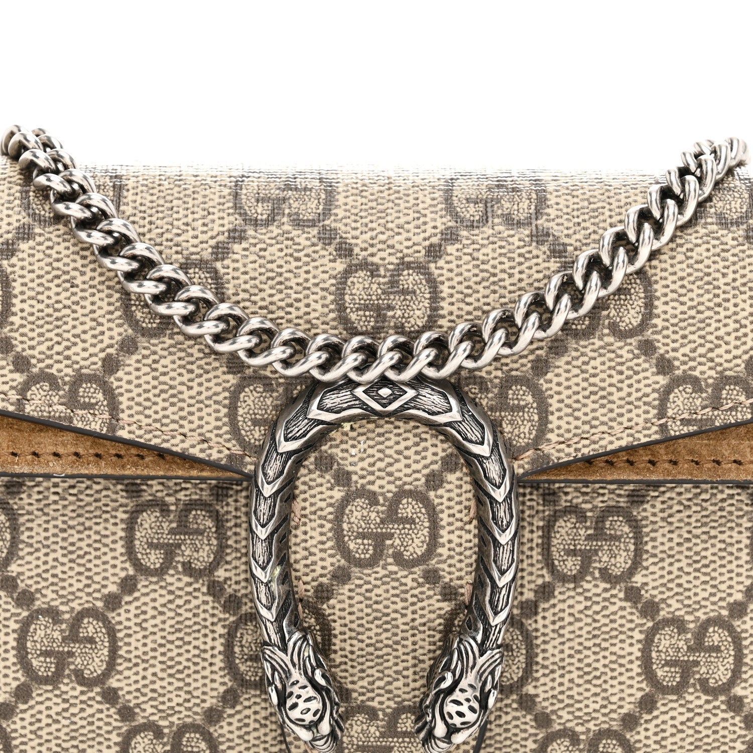 Gucci GG Supreme Monogram Super Mini Dionysus Shoulder Bag Taupe