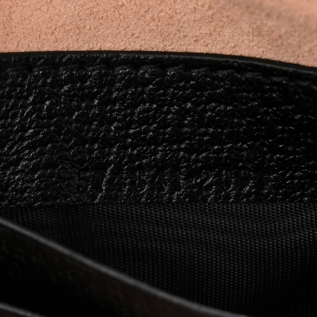 Gucci Textured Calfskin Web Ophidia Round Wrist Wallet Black
