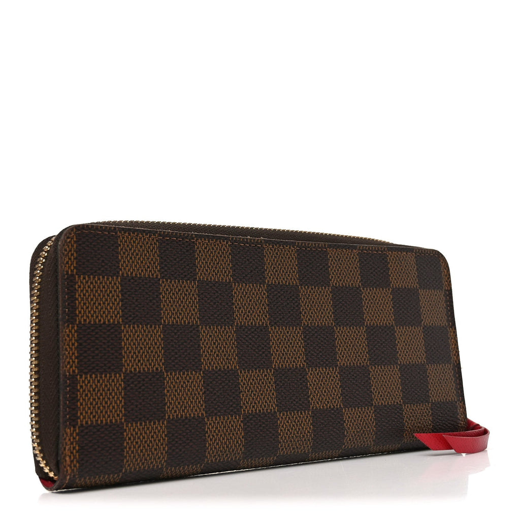 Louis Vuitton Damier Ebene Clemence Wallet Cherry