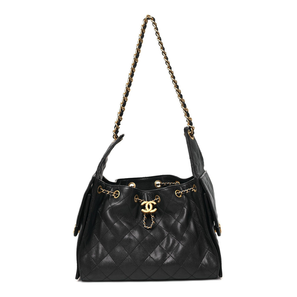 Chanel Caviar Quilted Small Chanel 25 Handbag Dark Navy