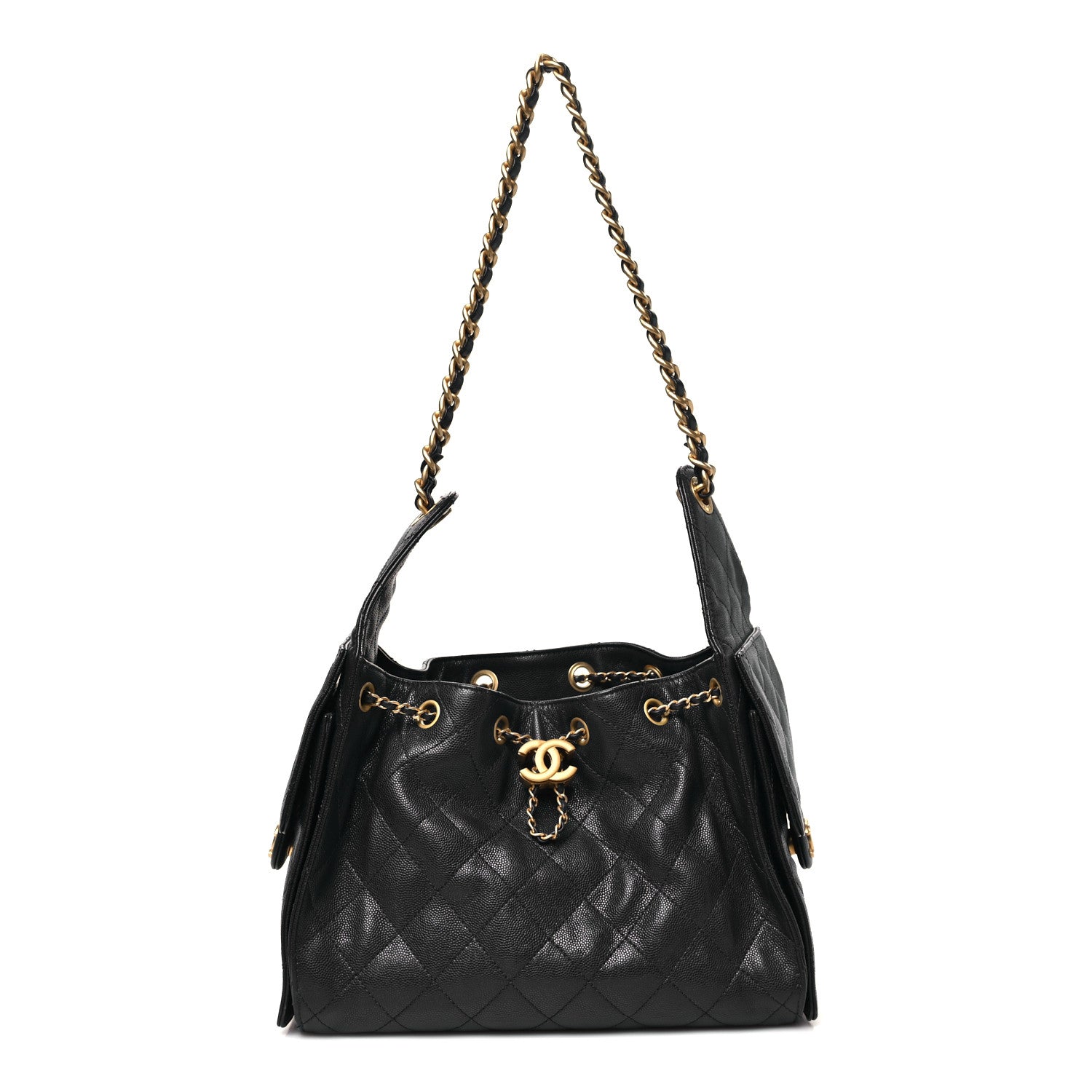 Chanel Caviar Quilted Small Chanel 25 Handbag Dark Navy