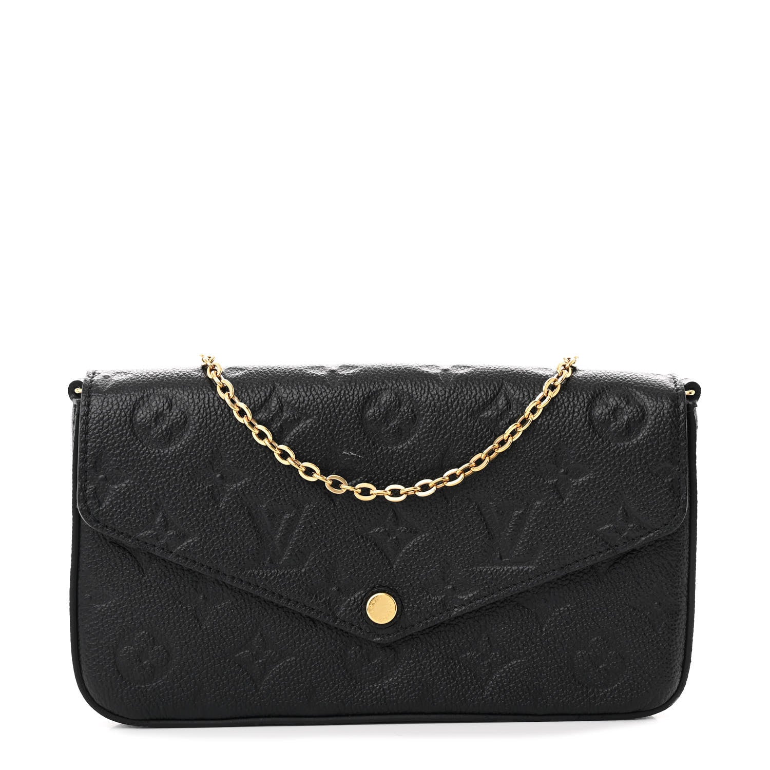Louis Vuitton Empreinte Pochette Felicie Chain Wallet Black