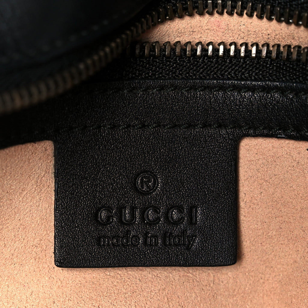 Gucci Calfskin Matelasse Small GG Marmont Shoulder Bag Black