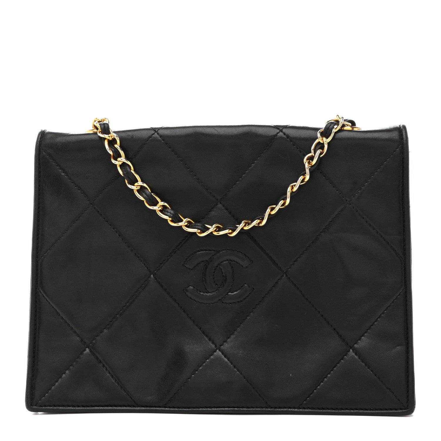 Chanel Lambskin Quilted Diamond CC Flap Black