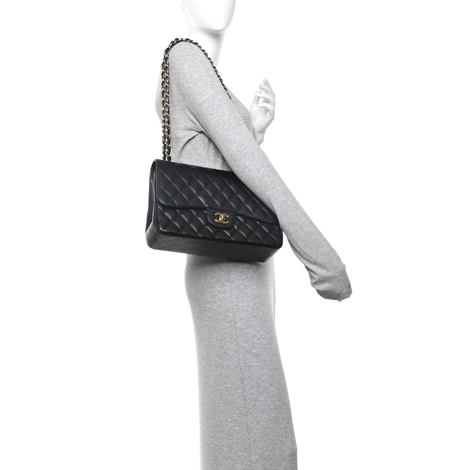 Chanel Caviar Quilted Jumbo Double Flap Black