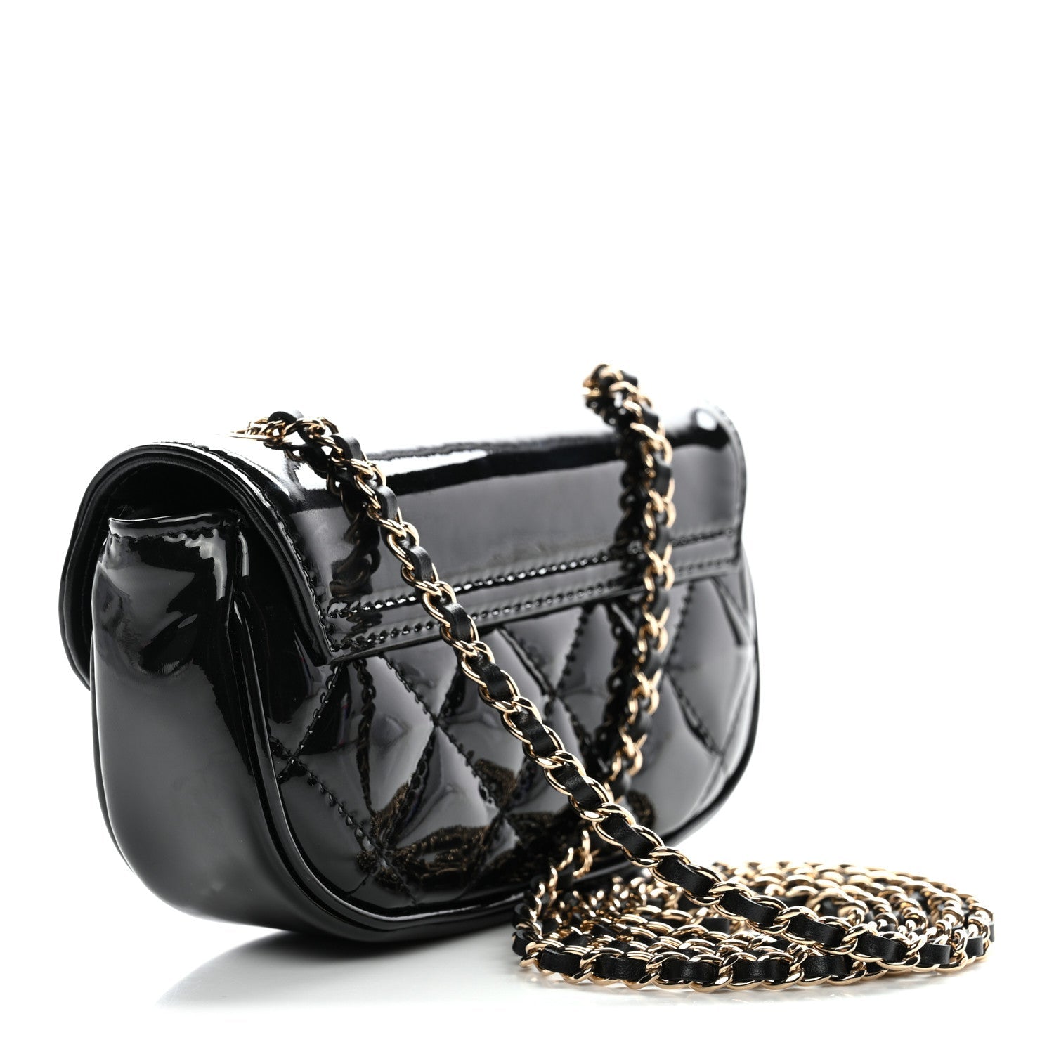 Chanel Patent Calfskin Quilted Mini Flap Black