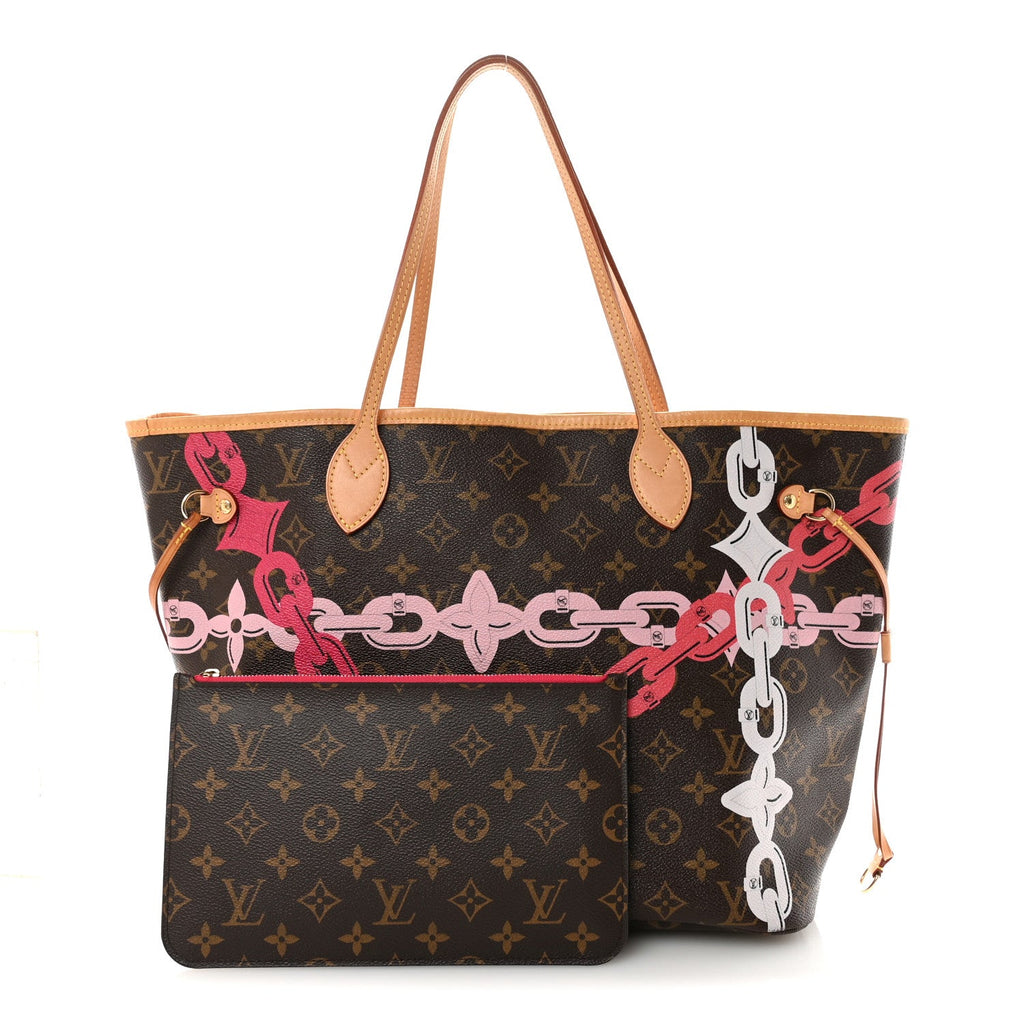 Louis Vuitton Monogram Bay Neverfull MM Rose Ballerine Poppy