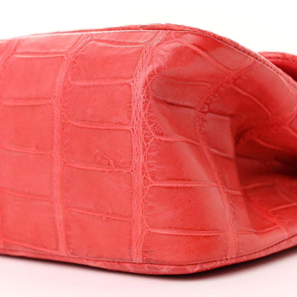 Chanel Alligator Jumbo Double Flap Red
