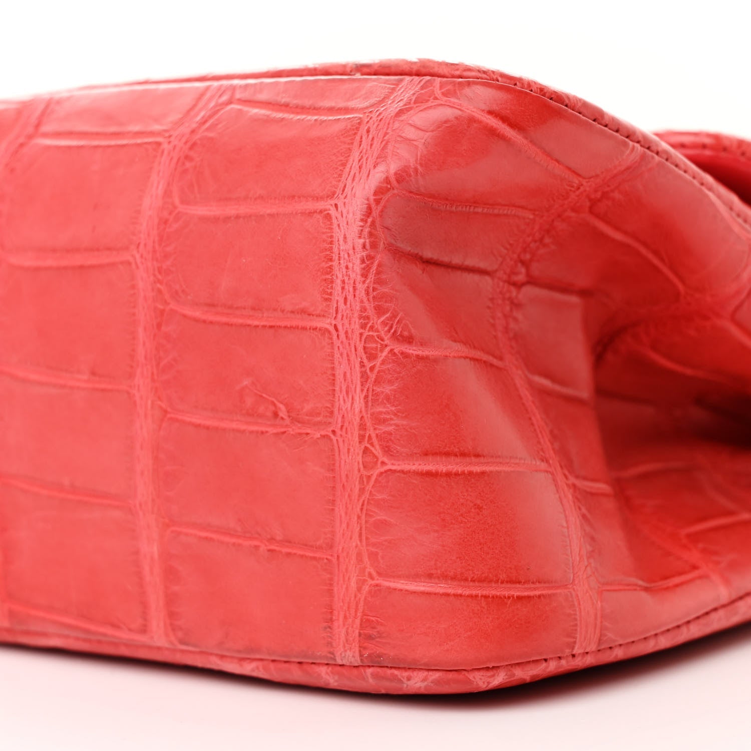 Chanel Alligator Jumbo Double Flap Red