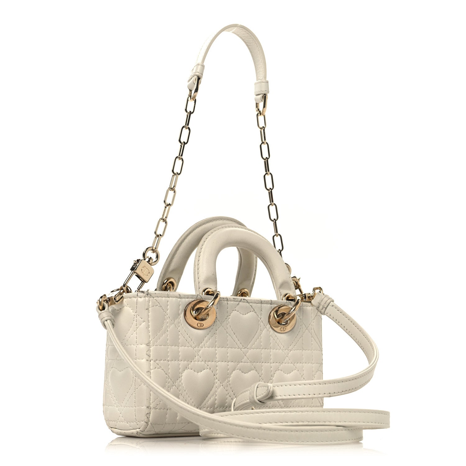 Christian Dior Lambskin Cannage Dioramour Micro Lady D-Joy Latte