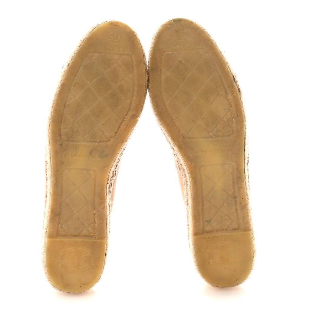 Lambskin CC Espadrilles 39 Beige Black