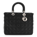 Christian Dior Lambskin Cannage Large Lady Dior Black