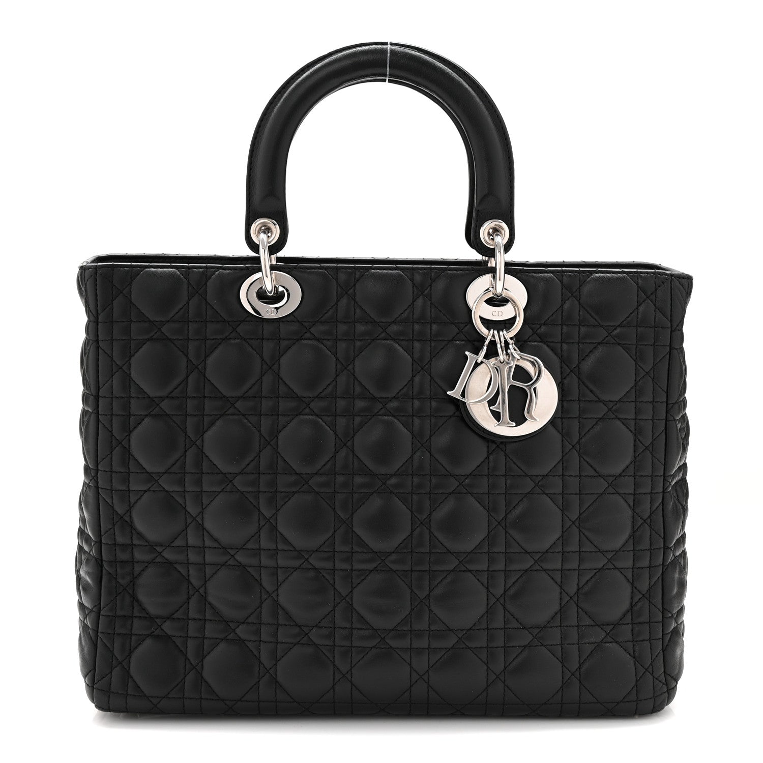 Christian Dior Lambskin Cannage Large Lady Dior Black