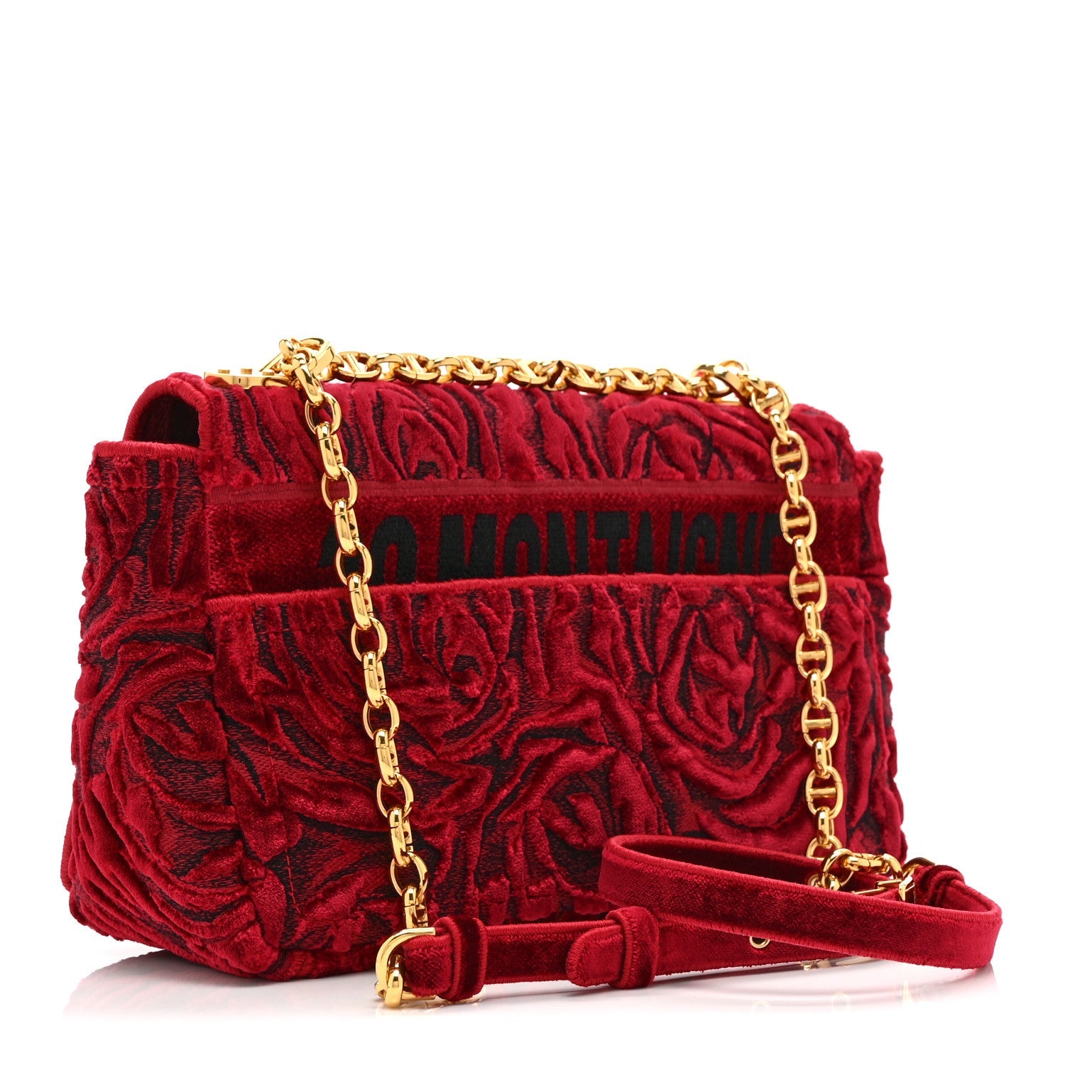 Christian Dior Velvet Rose Medium Caro Bag Rouge