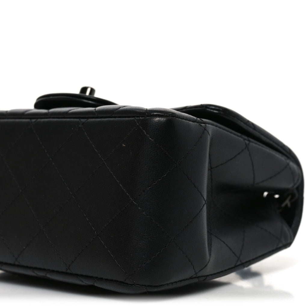 Chanel Lambskin Quilted Mini Square Flap So Black