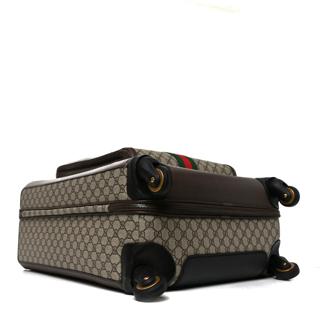 Gucci GG Supreme Monogram Web Medium Savoy Trolley Beige Ebony