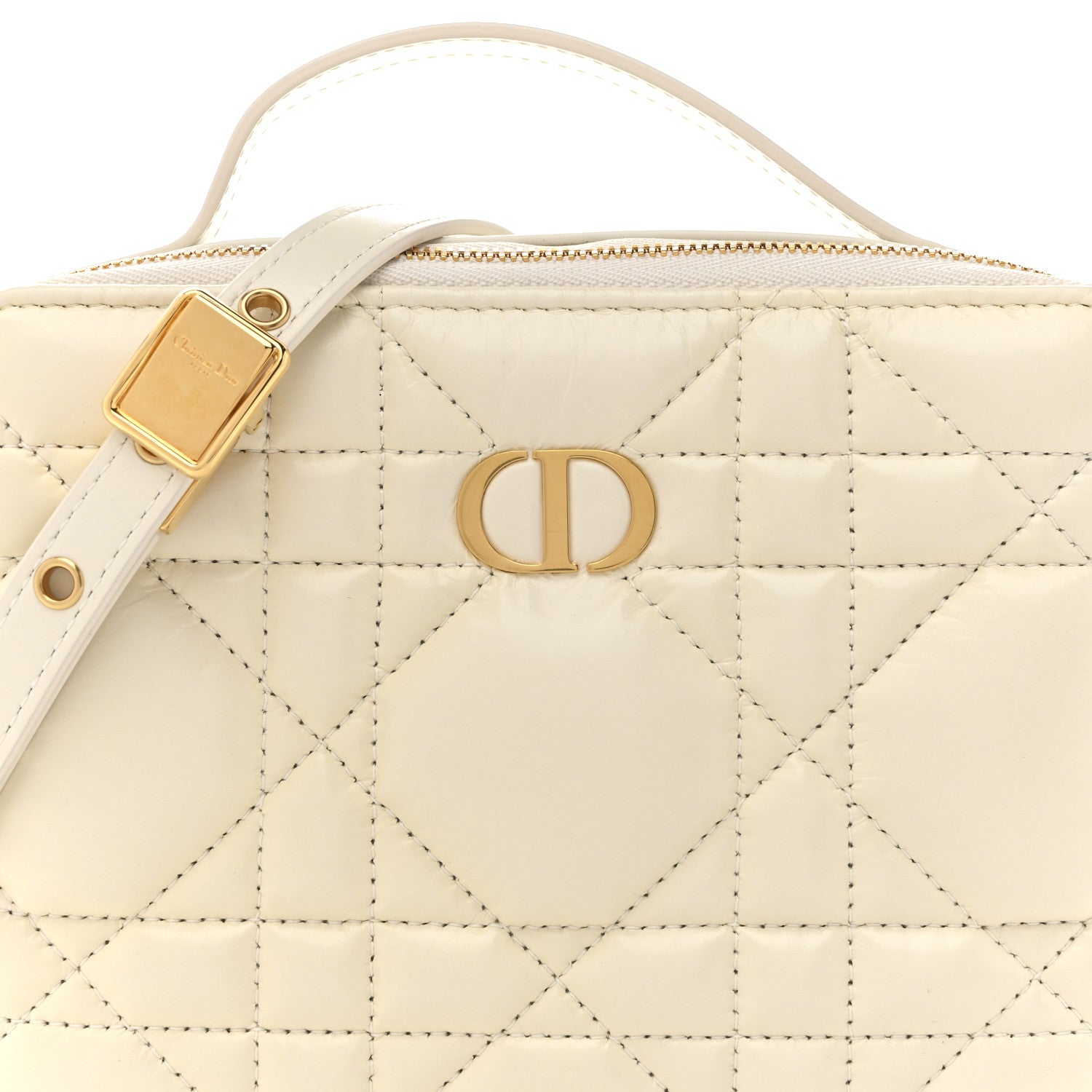 Christian Dior Calfskin Macrocannage Caro Box Bag Latte