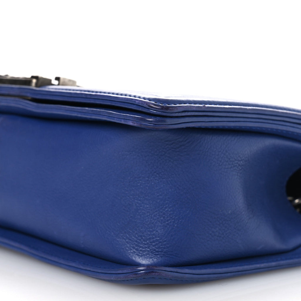 Chanel Calfskin Quilted Medium Boy Flap Blue