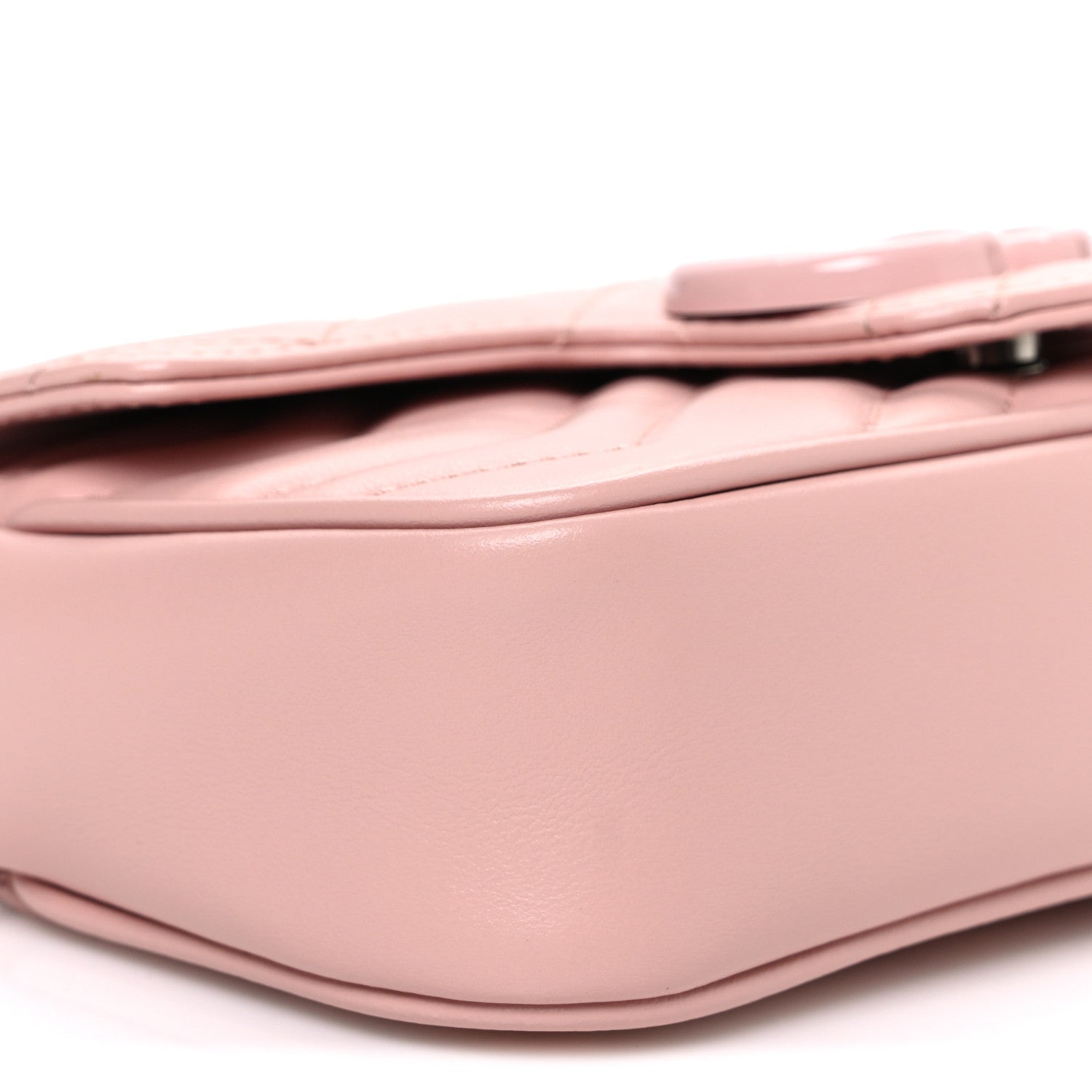 Gucci Calfskin Matelasse Monochrome GG Marmont Chain Belt Bag Perfect Pink