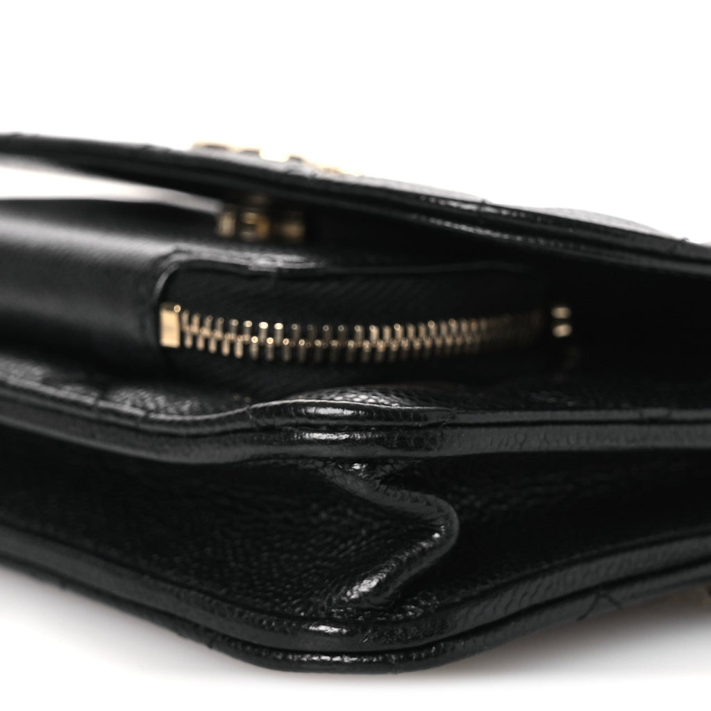 Chanel Caviar Quilted Business Affinity Clutch With Chain Black