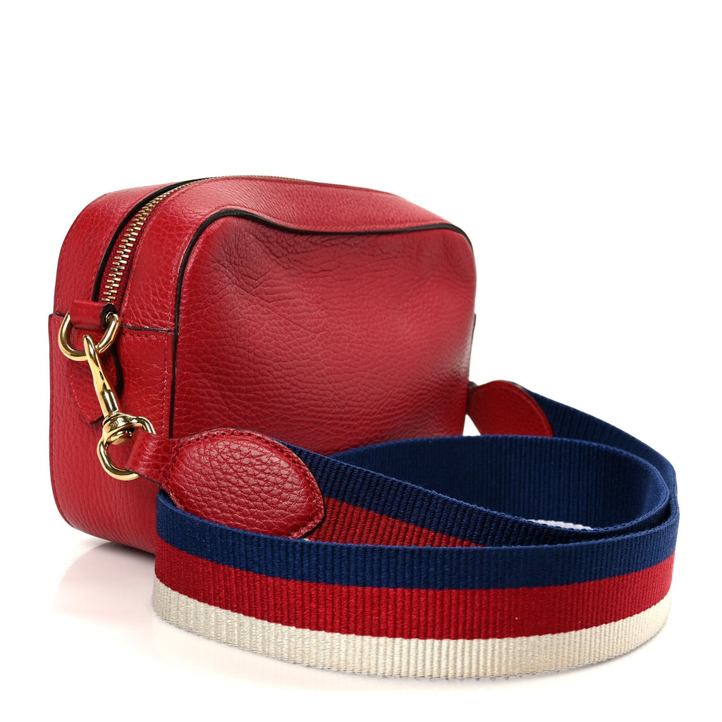 Gucci Grained Calfskin Sylvie Web Kingsnake Small Camera Bag Red Multicolor