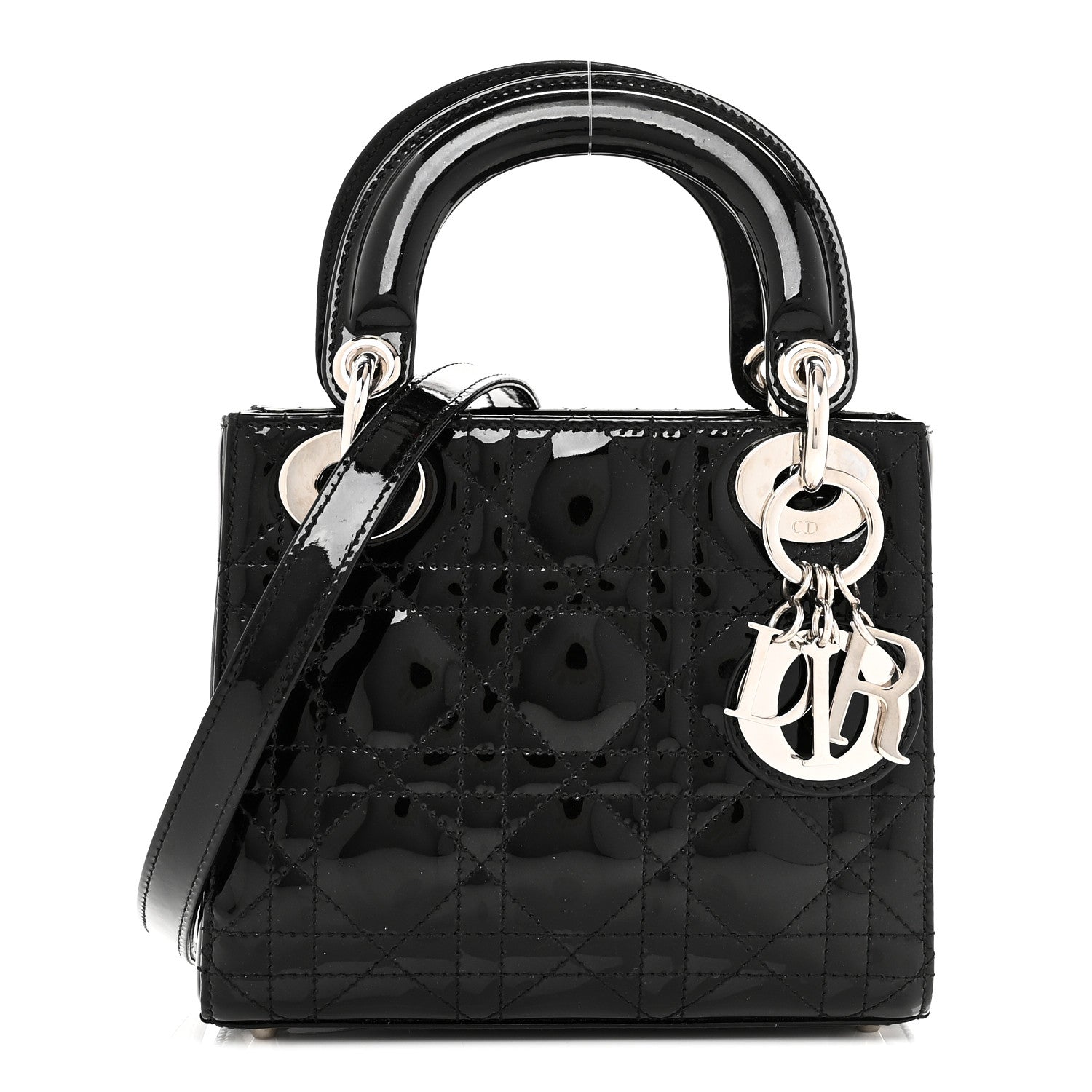 Christian Dior Patent Cannage Mini Lady Dior Black