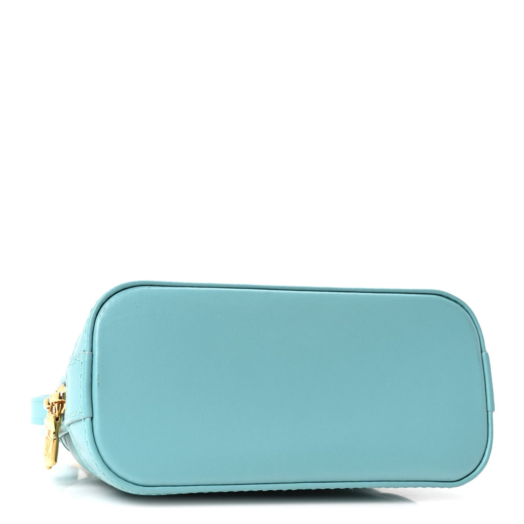 Louis Vuitton Lambskin Malletage Alma Nano Lagoon Blue