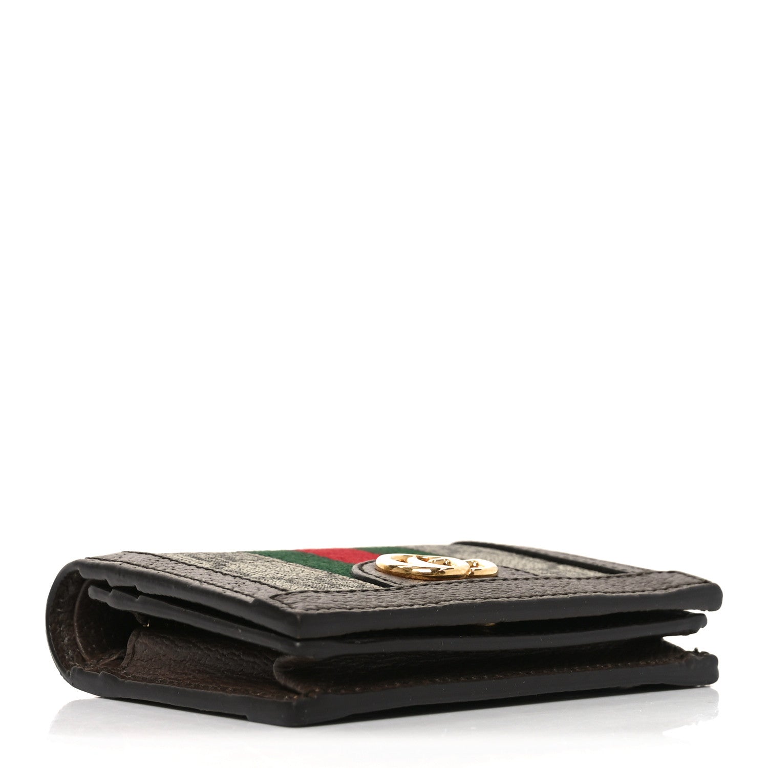 Gucci GG Supreme Monogram Web Ophidia Card Case Beige New Acero