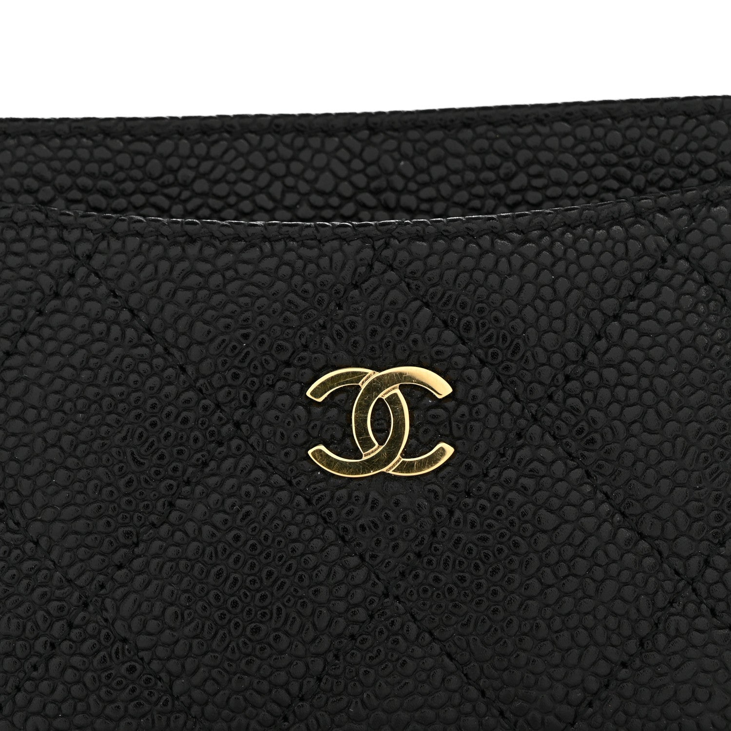 Caviar Quilted Card Holder Black