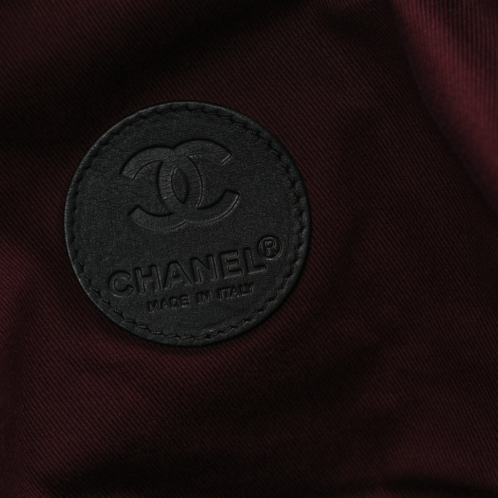 Chanel Coated Canvas Quilted Large Garment Travel Bag Black