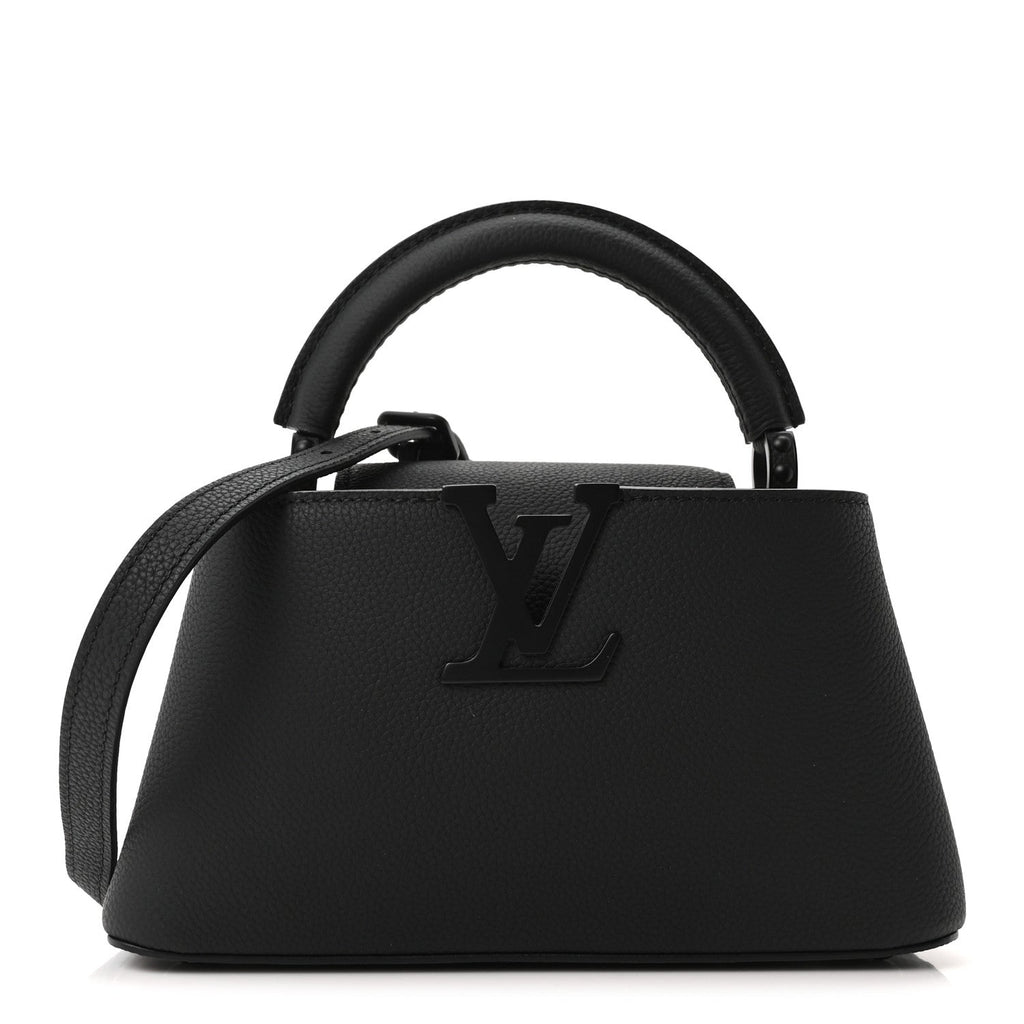 Louis Vuitton Matte Taurillon Capucines East West Mini All Black