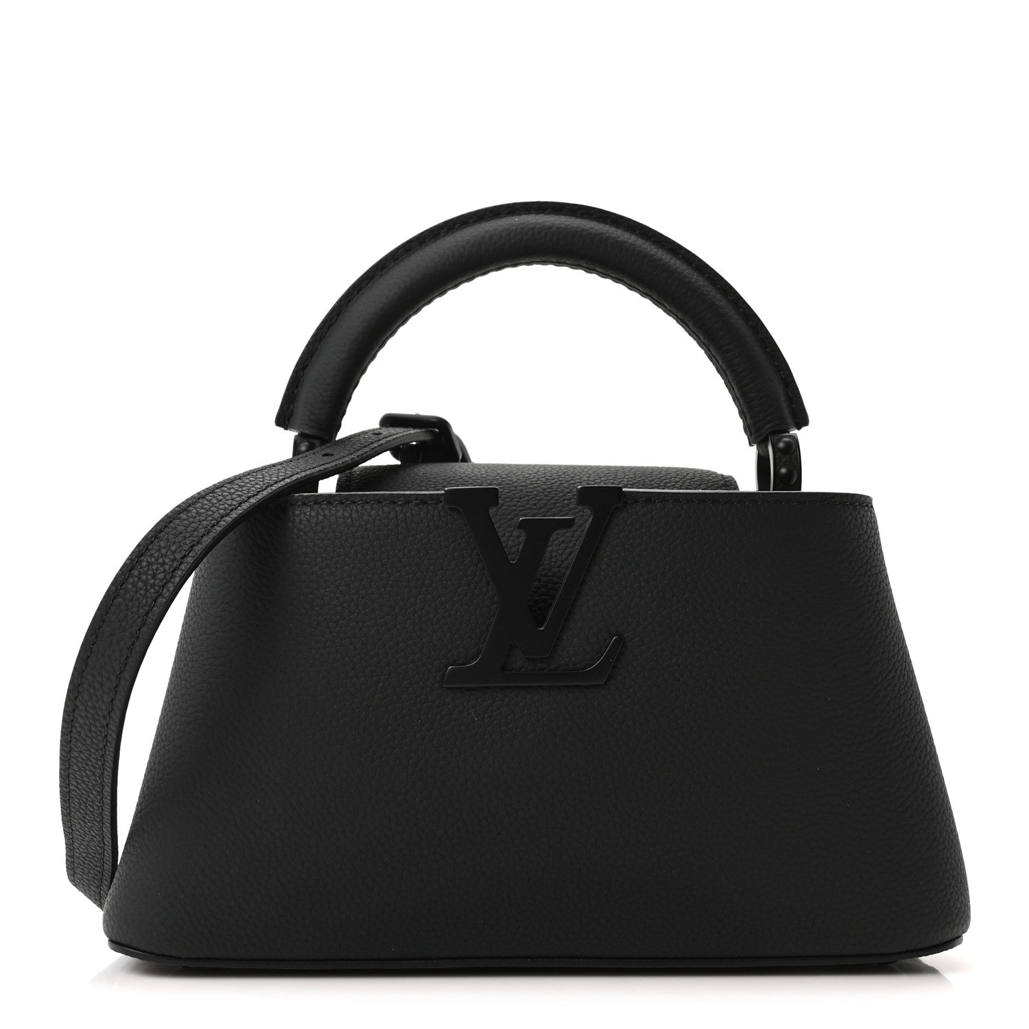 Louis Vuitton Matte Taurillon Capucines East West Mini All Black