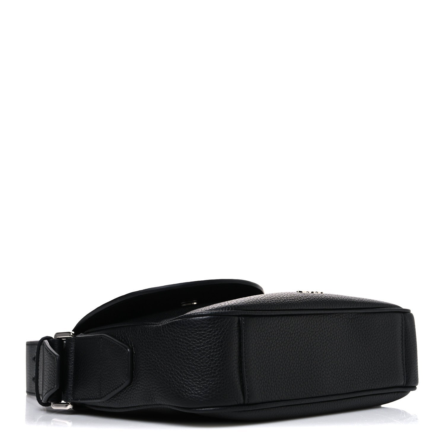 Christian Dior Grained Calfskin Saddle Messenger Bag Black