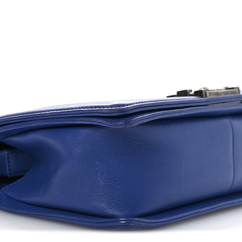 Chanel Calfskin Quilted Medium Boy Flap Blue