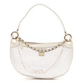 Chanel Mesh Shiny Lambskin Chain Hobo White