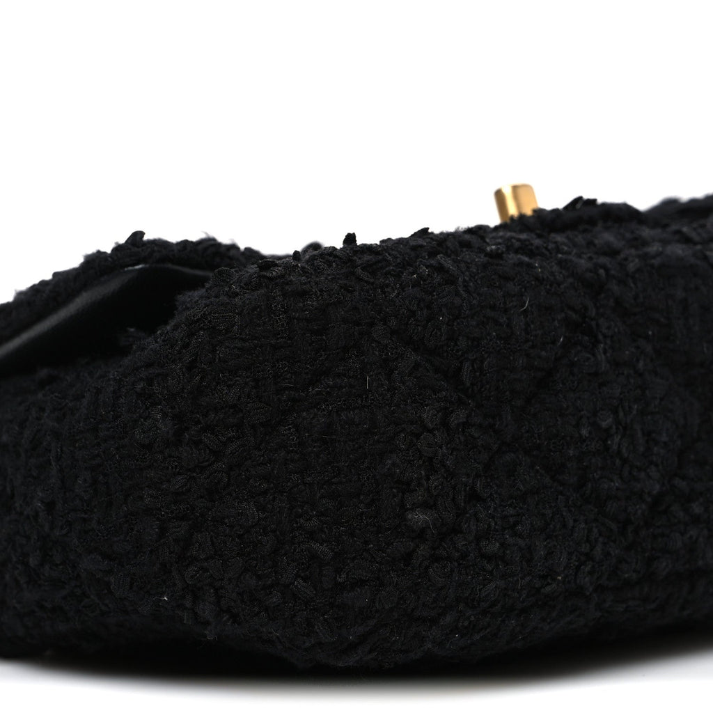 Chanel Tweed Quilted Mini Square Flap Black