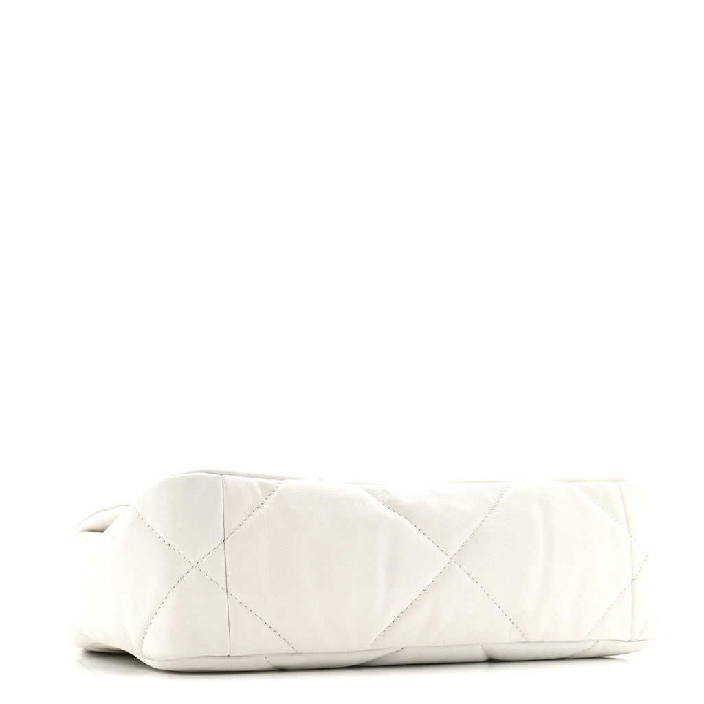 Chanel Goatskin Quilted Medium Chanel 19 Flap White