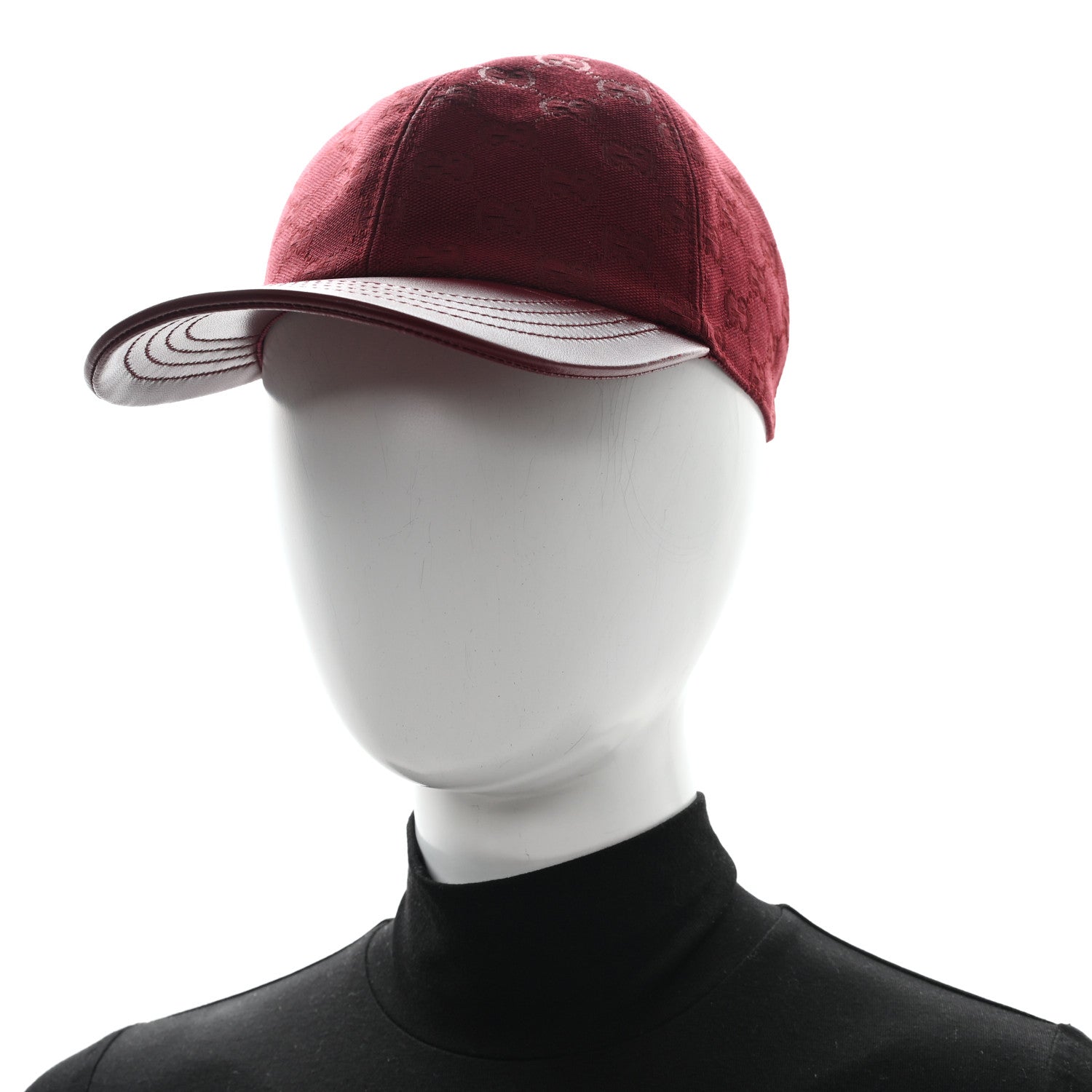 Gucci Calfskin New Canvas GG Monogram Baseball Hat L Bordeaux