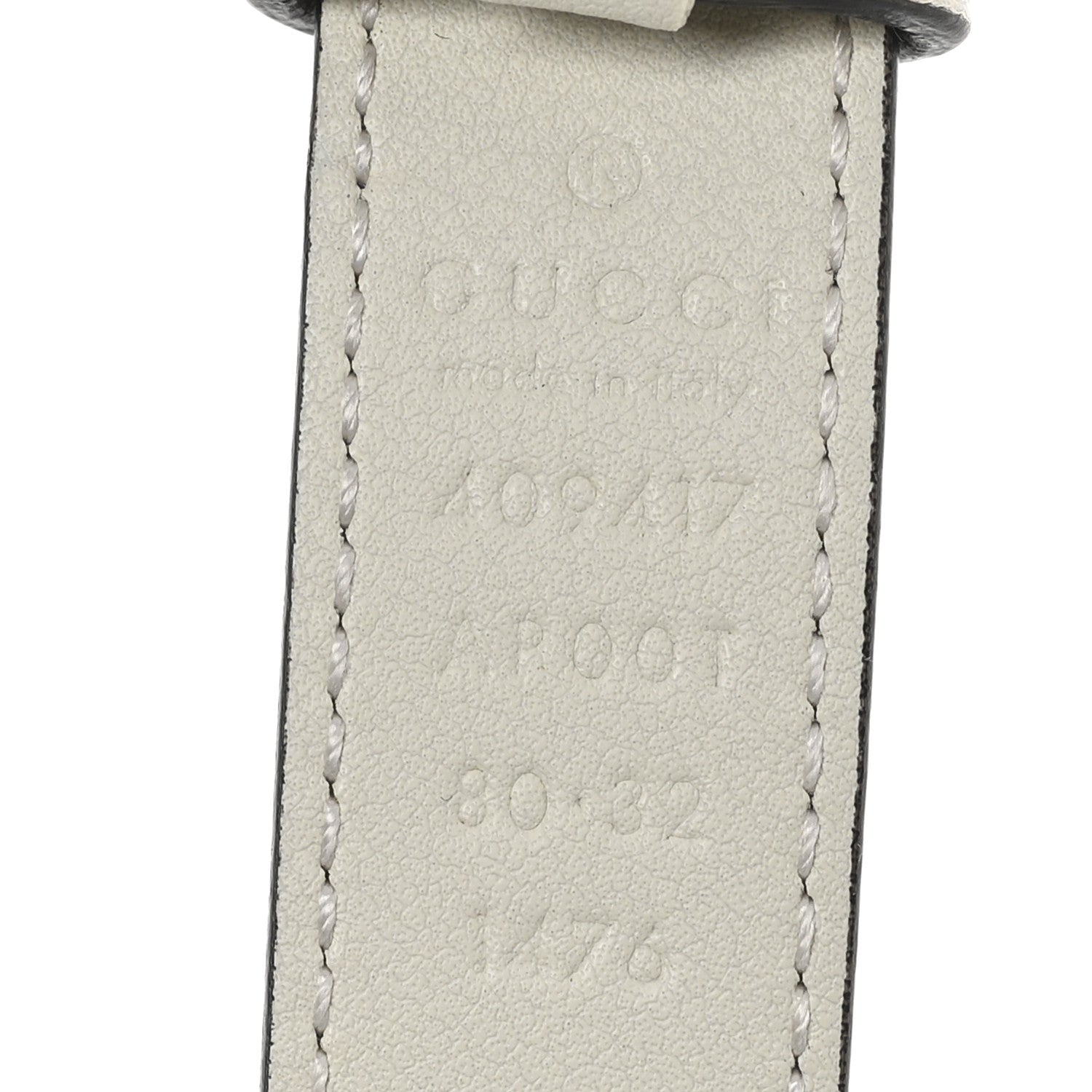 Gucci Calfskin Double G 20mm Belt 80 32 Mystic White