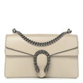 Gucci Textured Calfskin Crystal Small Dionysus Shoulder Bag Mystic White