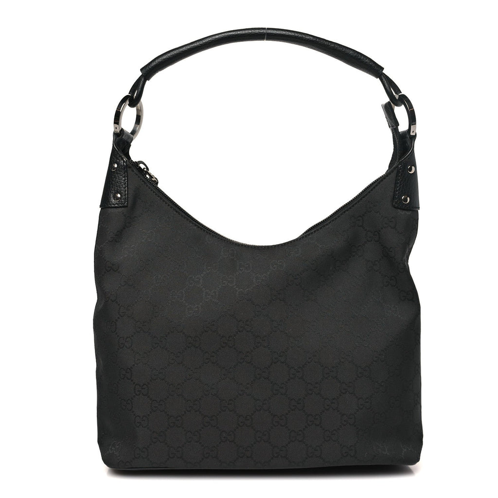 Gucci Nylon Monogram Small Hobo Black