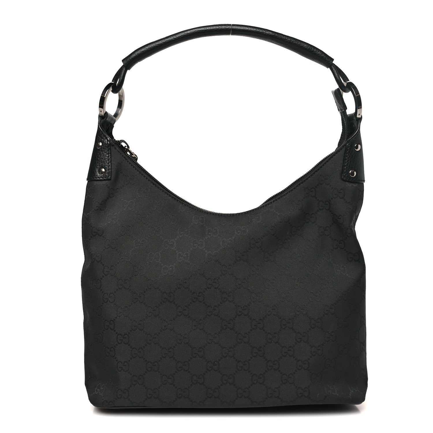 Gucci Nylon Monogram Small Hobo Black