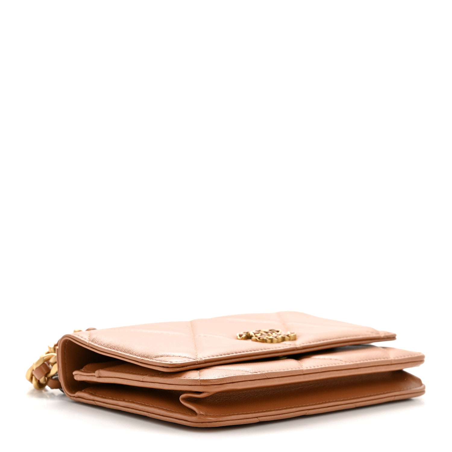Chanel Lambskin Quilted Chanel 19 Wallet On Chain WOC Brown